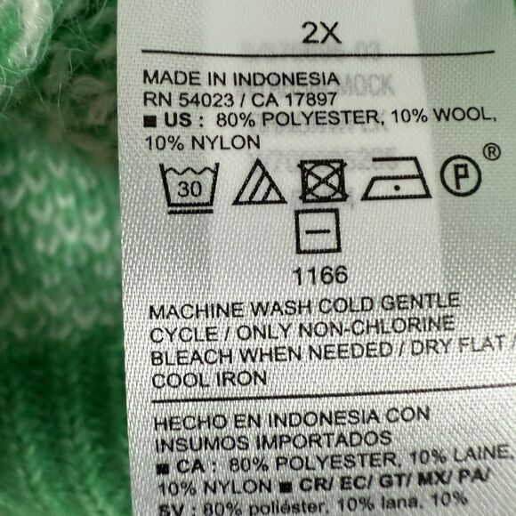 Old Navy Holiday Print Mock Neck Sweater In Green Snowflake Plus Size 2X - Picture 7 of 8